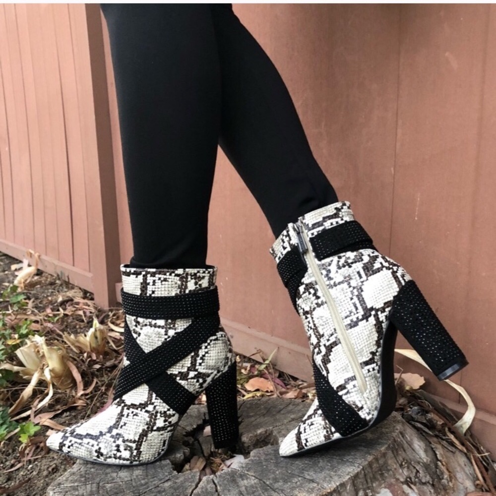 Snake skin booties